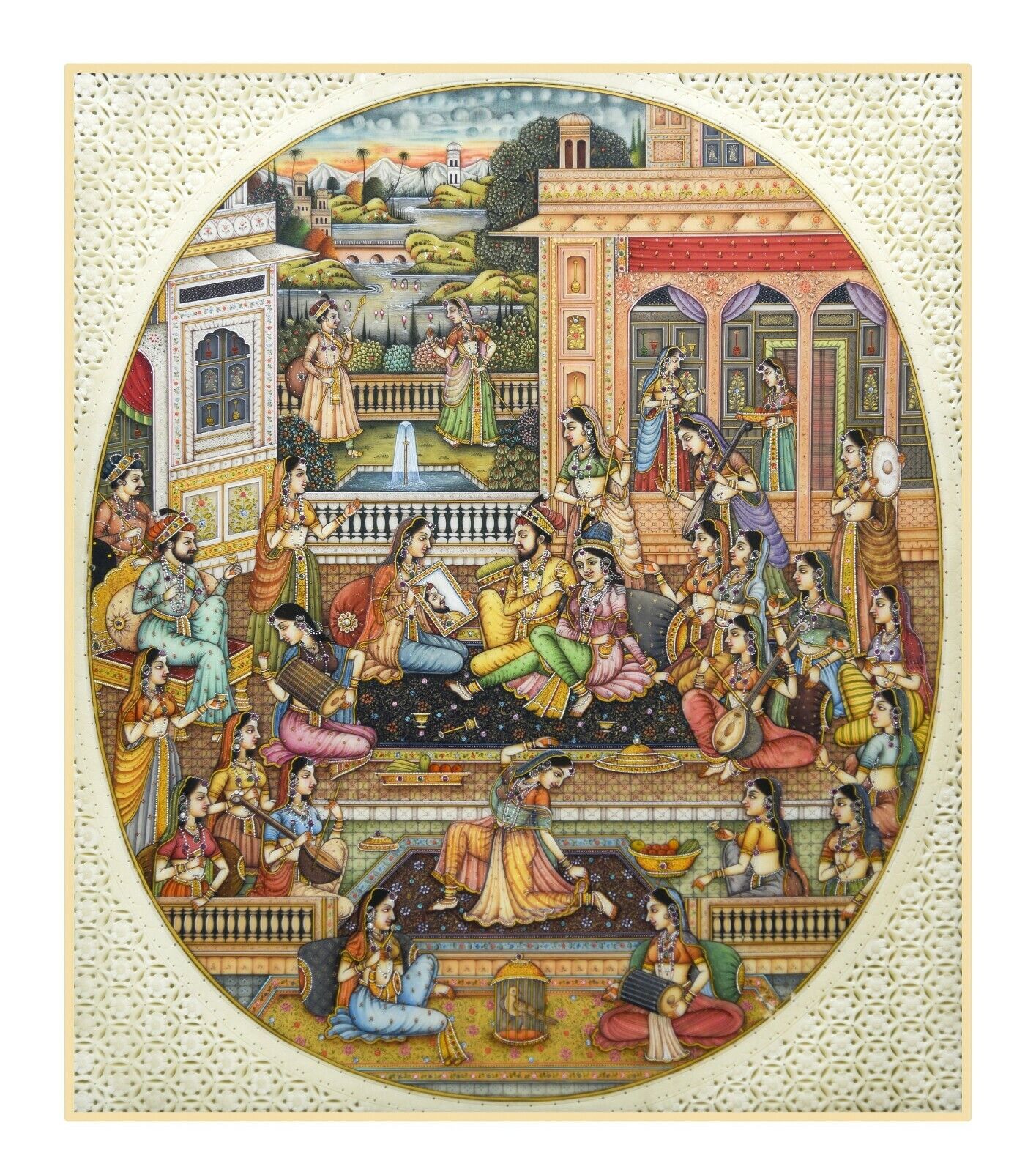 handmade mughal miniature Painting