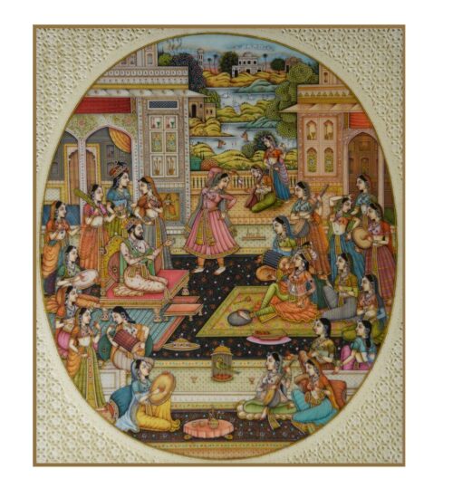 handmade mughal miniature Painting