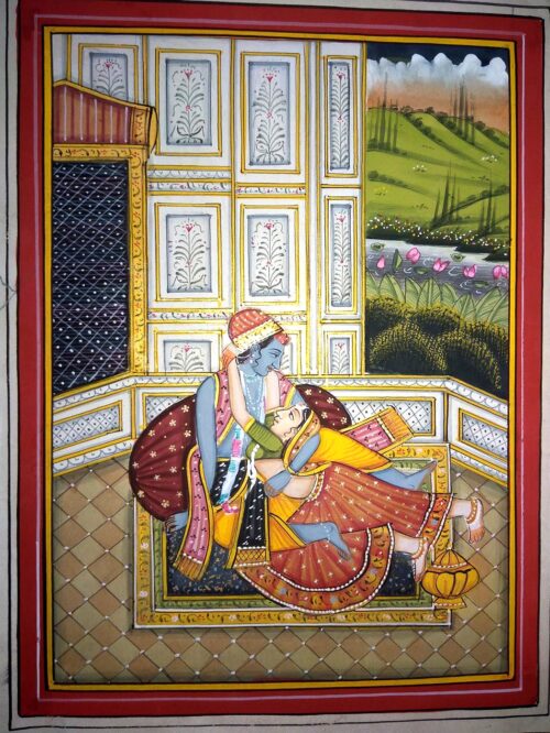 Radha Krishna Miniature Painting