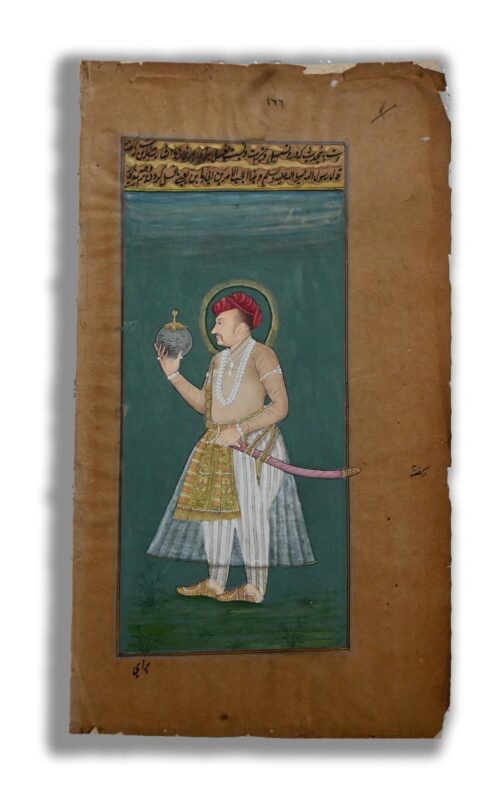 Mughal Emperor Prince Jhangir Portrait Painting Handmade Miniature Art