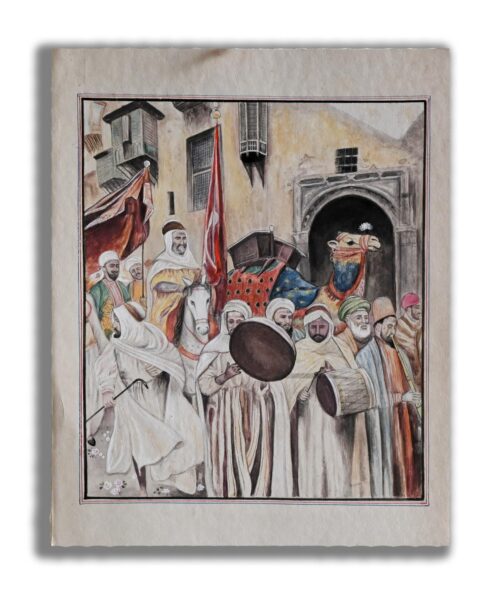 A Wedding Procession in Ottoman Cairo-Egypt Handmade Miniature Painting